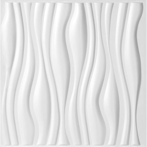TolleTour Panneaux Muraux 3D Blanc Ondulation 50×50 cm – Style Moderne Élégant (1/5)