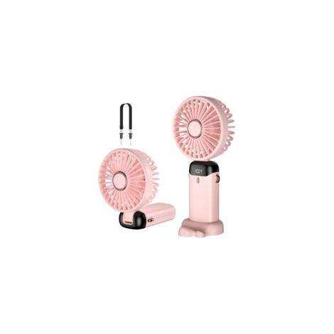 Ventilateur portatif, mini ventilateur portable rechargeable par USB, petit ventilateur de poche 5 vitesses avec base, batterie 4000 mAh Ventilateur de bureau pliable pour bureau, extérieur (1/5)