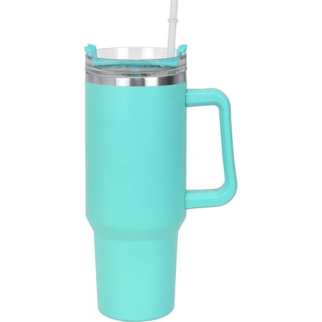 1200 mL Gobelet Isotherme à Double Paroi, Bouteille Isotherme en Acier Inoxydable avec Poignée, Gobelet de Voyage, Tasse de Café de Voiture, Mug Isotherme pour Boissons Chaudes Froides (Menthe Verte) (1/5)