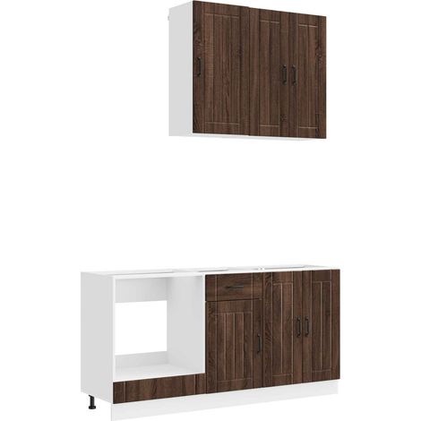 Kitchen Unit LUCCA 5 pcs Brown Oak Engineered Wood vidaXL