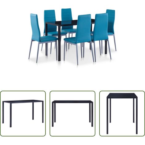 Esszimmer - 7-tlg. Essgruppe Blau (1/5)