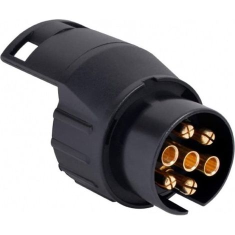ALL RIDE Anhängerstecker 13–7-polig, 12 V, mit schützender Verriegelungslasche, Schwarz (1/3)