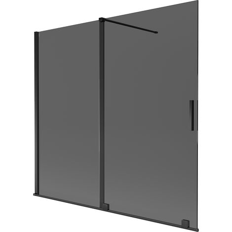 Mexen Velar paratia per vasca da bagno scorrevole a 2 ante 170 x 150 cm, grafite, nero - 896-170-000-41-70 (1/2)