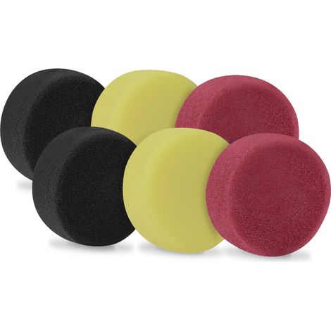 VONROC Discos de pulido/almohadillas de pulido de espuma para pulidoras - Juego de inicio - 75mm, 6 piezas