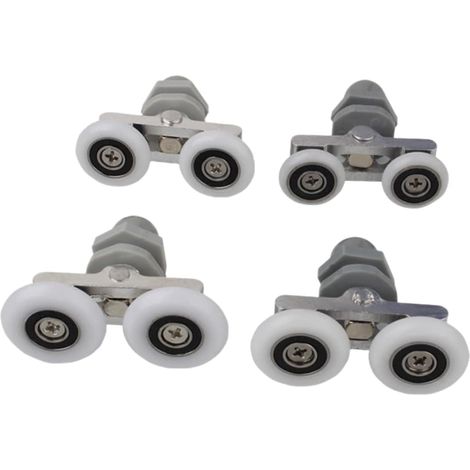 Lot de 4 roulettes doubles pour portes incurvées 25 mm de diamètre