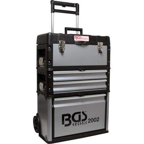 Bgs Technic – Caisse à outils valise à roulette vide 720mm – 75kg charge max – 3 parties amovibles – Pour mécaniciens et électriciens (1/5)