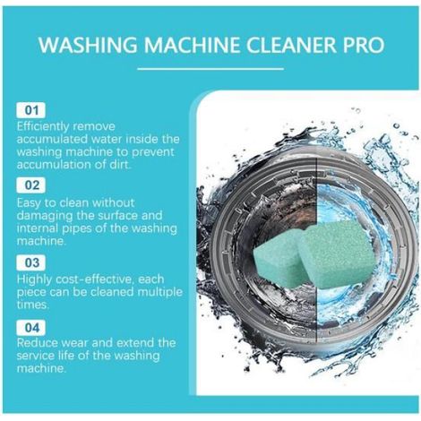 Tablette Nettoyant Machine À Laver - Détartrant Et Dégraisseur Pour Lave-Linge - Élimine Résidus Odeurs Et Calcaire - 48 Pièces (1/5)