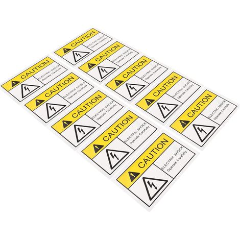 Étiquettes D'avertissement Électrique Usage Intérieur et Extérieur Installation Rapide 10pcs en Vinyle, Autocollants de Sécurité Résistants à L'eau pour Murs et Sols (1/5)