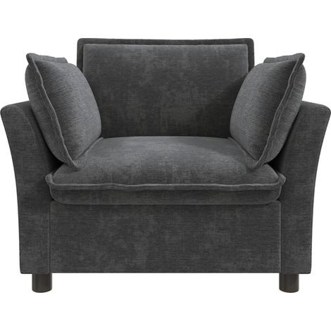 Fauteuil relax- 1 place,rangements,coussins inclus,chenille- relaxation- pour salon,hôtel- 90x81x87cm- Gris (1/5)