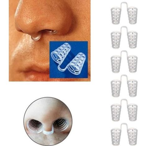 Lot de 6 Pièces Cones Dilateures Nasales Anti-ronflement et Congestion Respiration Ronfler Clip pour Adulte (1/4)