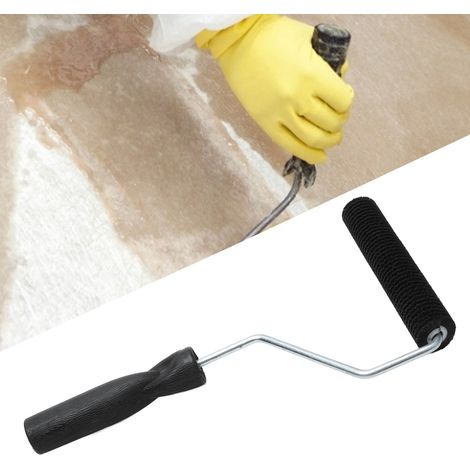 Rouleau de Laminage Fibre de Verre Diamètre 28mm Tige 150mm Pour Industrie Aluminium Alloy + Bristle, Laminage, Élimination Bulles, Époussetage, Manche Bois Confortable Outil Laminage Rouleau Fibre Ve (1/5)