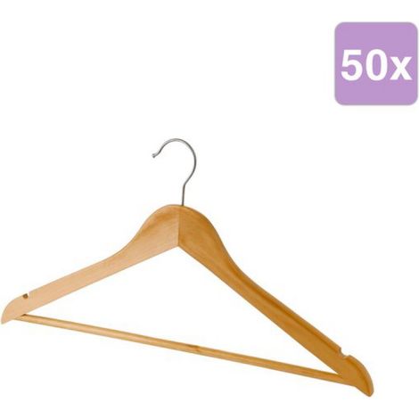 Set mit 50 Kleiderbügeln aus Holz – Natur-/Massivholz – Kleiderbügel (1/4)