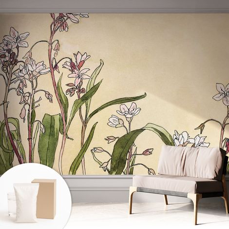 Carta Da Parati con design moderno - con motivi moderni - Fotomurali in TNT Soggiorno Camera De Letto Sala Ufficio Eleganza floreale 312x219 cm (1/5)