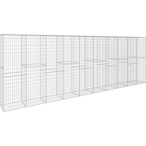 Maison Exclusive - Gabionenwand mit Abdeckung Verzinkter Stahl 60 (1/5)