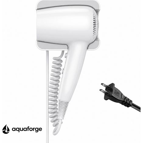 Sèche cheveux mural compact 1200 W séchage rapide 2 températures (1/5)