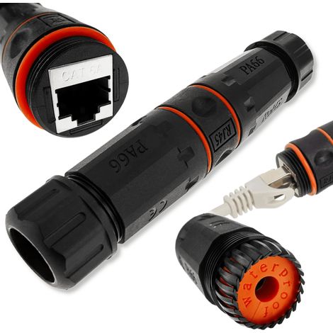 Conector hermético impermeable RJ45 CAT6 A CAT5 Ethernet IP68 (1/5)