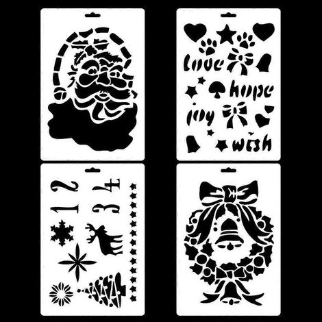 4-teiliges Kunst-Zeichen-Mal-Sprühform-Geschenk-Weihnachtsmann-Form (1/5)