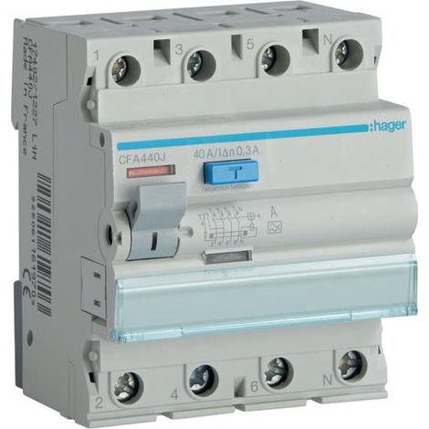 Interruttore differenziale Hager cfa440j 40 A 300 mA