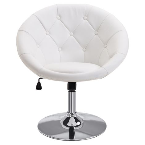 Hélice de travail avec réglage de hauteur, chromée, noir et blanc, en PU, acier, 56x71x78-90 cm, pour bureau et atelier (1/5)