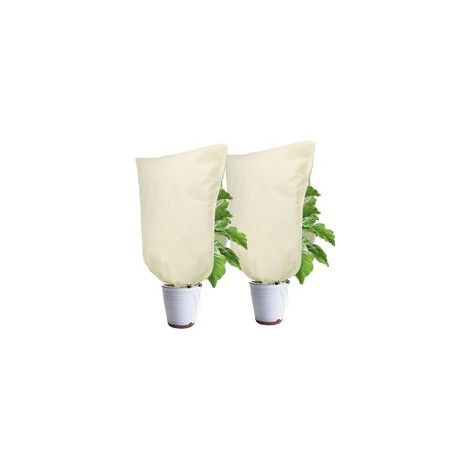 2PCS 100 80cm Housses de Protection pour Plantes, 80g/㎡ Sac de Protection pour Plantes avec Fermeture éclair et Cordon de Serrage Protection Contre Le Gel Contre Les la Neige (100 80cm) (1/5)