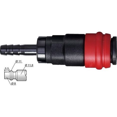 Raccord rapide coupleur air m7 (mighty seven) queue de 8 mm