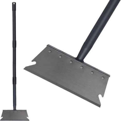 Pelle de jardin, pelle à mauvaises herbes avec manche, 148 cm, pelle plate réglable pour désherber, nettoyer, grattoir à neige et à glace pour entrée de garage