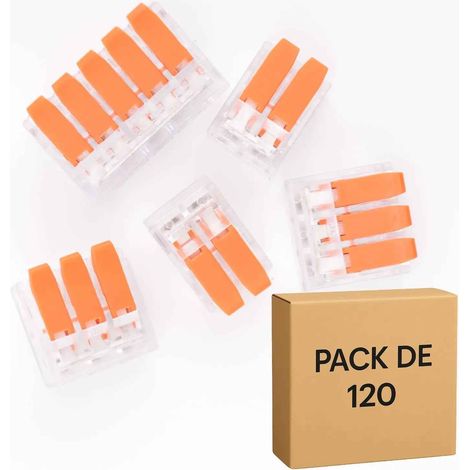 120 Bornes de Raccordement à Levier- 2, 3 et 5 pôles, 40A, 6mm² - LT-612-613-615