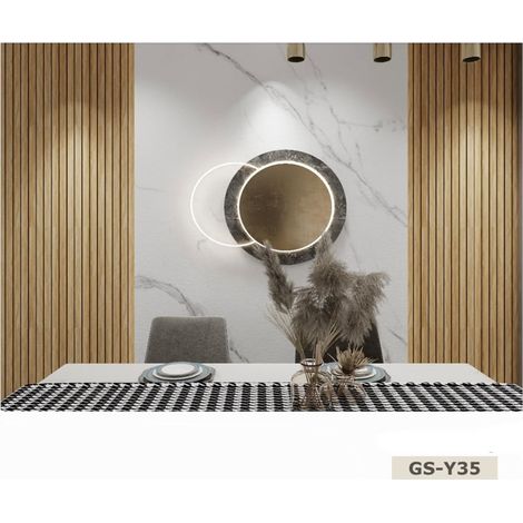 TRADE SHOP - Rotolo Pannello Murale Adesivo 60x300cm Effetto Legno A Doghe Scanalate Per Pareti Gs-y35 - (1/4)
