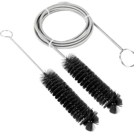 Pipe Cleaning Brush - Fine Cleaning Tool for Drain Holes - Black, Nylon, Stainless Steel (1/5)