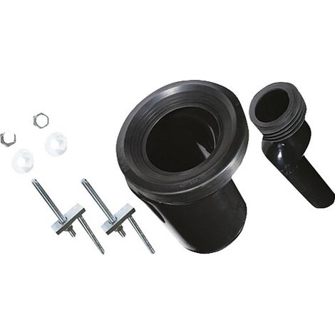 WC-Anschlussgarnitur etagiert um 25 mm, DN 90 - Schwarz