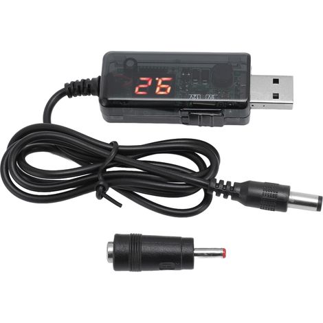 Câble d'alimentation pour routeur/batterie externe 9V/12V avec affichage numérique HD et port USB pour modem optique (1/5)