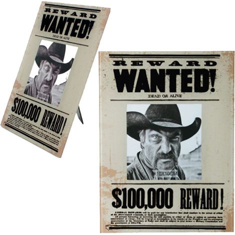 Cadre photo en verre wanted 24 cm