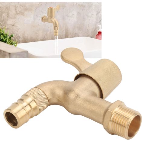 Schnell öffnender Wasserhahn aus geschmiedetem Messing für Waschmaschinen, 4-Punkt-Schnellöffnungs-Wandarmatur für Ausgussbecken (1/5)