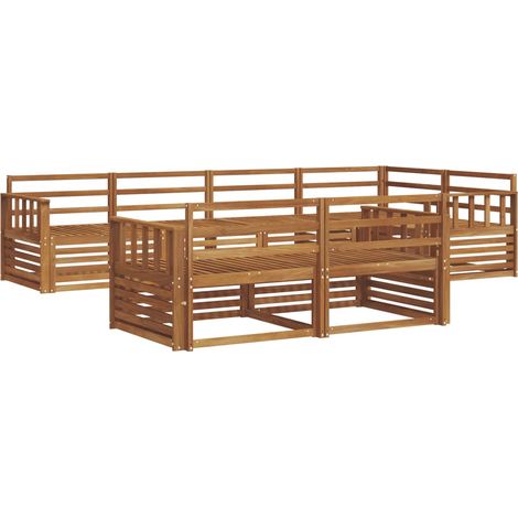 Outdoor Sofa Set 7 pcs Natural Solid Acacia Wood vidaXL (1/5)