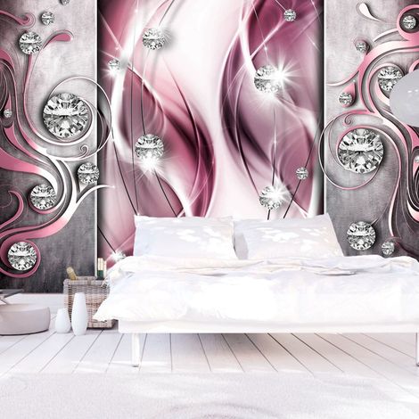 Papier peint adhésif Rose et diamants - 147 x 105 cm (1/4)