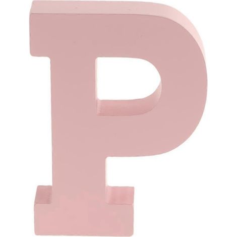 Lettres décoratives murales en bois rose de 26 lettres de l'alphabet-P (1/5)