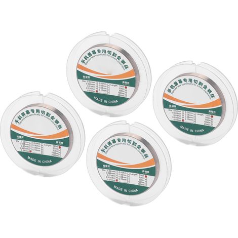 Fil de découpe pour écran de téléphone, 4 rouleaux de 100m, acier carbone haute résistance, fil molybdène 0,04mm, précision optimale (1/5)