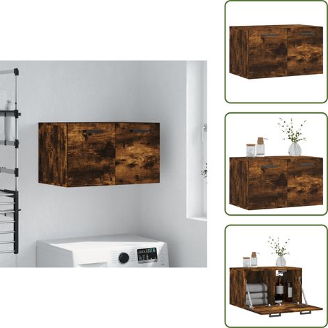 Wandschrank Räuchereiche 60x36,5x35 cm Holzwerkstoff - Wandschrank - Holzschrank - Aufbewahrungsraum - Regal - Wohnzimmermöbel (1/5)