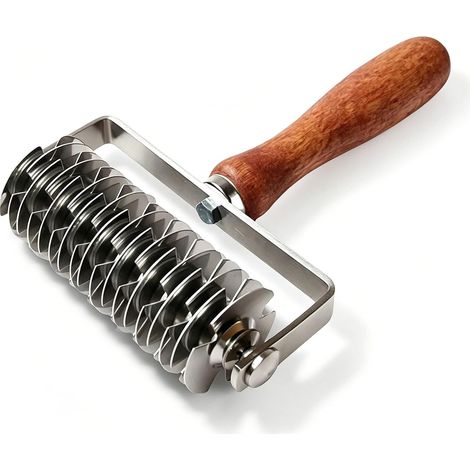 Rouleau à pâtisserie pour motif en treillis – Découpoir en acier inoxydable pour tartes, pizzas et bœuf Wellington. (1/5)