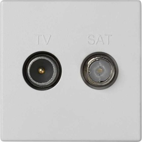 Placa K45 con toma TV macho+SAT hembra CEI blanco nieve SIMON K130A/9