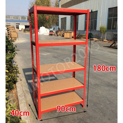 180CM 5 TIER HEAVY DUTY BOLTLESS METAL SHELVING SHELVES STORAGE SHELF GARAGE - 875KG Capacity (175kg per shelf) (1/5)