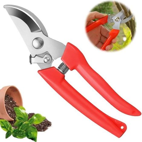 Professionelle Gartenschere Bypass, Astschere, Blumenschere und Heckenschere mit Federsperre