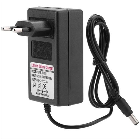 Adaptateur d'alimentation de charge sre AC 100-240V DC 21V 2A pour batterie lithium-ion, prise EU-Noire (1/5)