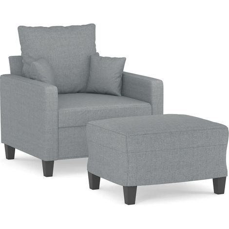 Maison Exclusive - Fauteuil avec repose-pied Gris clair 60 cm Tissu