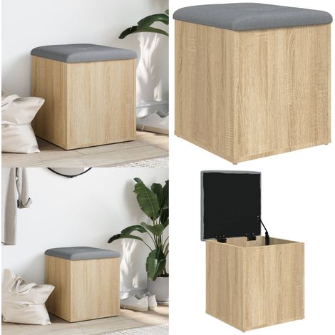 Sitzbank mit Stauraum Sonoma-Eiche 42x42x45 cm Holzwerkstoff - Wohnzimmer Deko - Stauraumbank - Ecksofa - Beistelltisch - Garderobe - Home & Living (1/5)