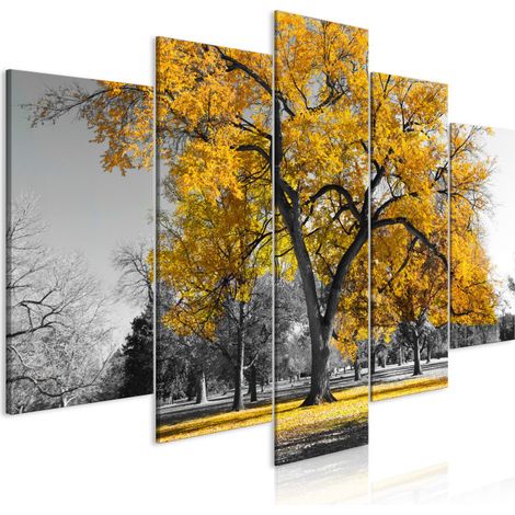 Tableau 5 Panneaux "Autumn in the Park Wide Gold" 50 x 100 cm (1/2)