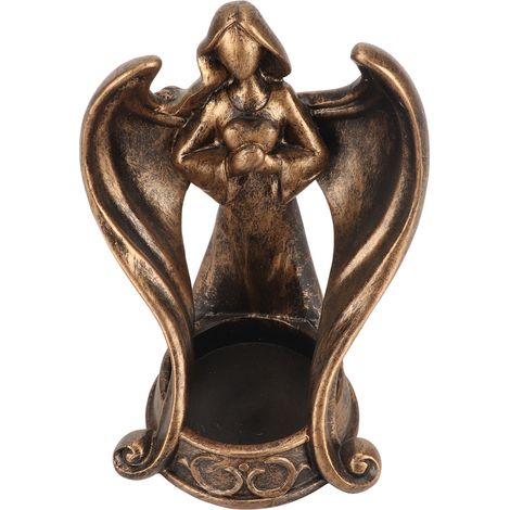 Bougeoir Résine avec Figurine Ange, Base de Chandelle Décorative pour Chambre, Décoration Maison, Support de Bougie Artisanal (1/5)