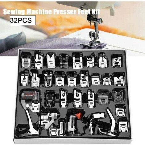 Kit de pieds-de-biche pour machine à coudre - - 32 pièces - Compatibles Brother, Singer, Janome
