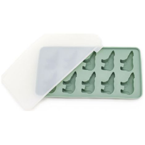 Bacs à glaçons pour congélateur, moule ourson polaire mignon, silicone à 10 cavités avec couvercle, outil de cuisine spécialisé pour aliments, bonbons, chocolat, fruits, boissons, 21,5x11,3x2,5 cm (1/5)