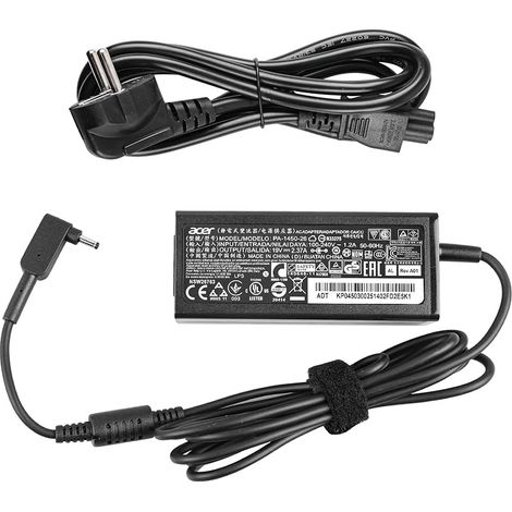 Bloc d'alimentation 45 W pour ordinateur portable Acer - Câble de charge avec queue de fleur de prunier - Câble EU pour Acer Aspire A315-23 A315-24P A315-35 A317-53 A317-54 A317-55P A115-32 A314-22 (1/5)